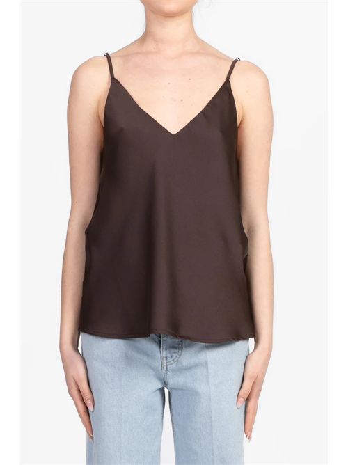 Top doppio scollo v VICOLO | TD0511MARRONE